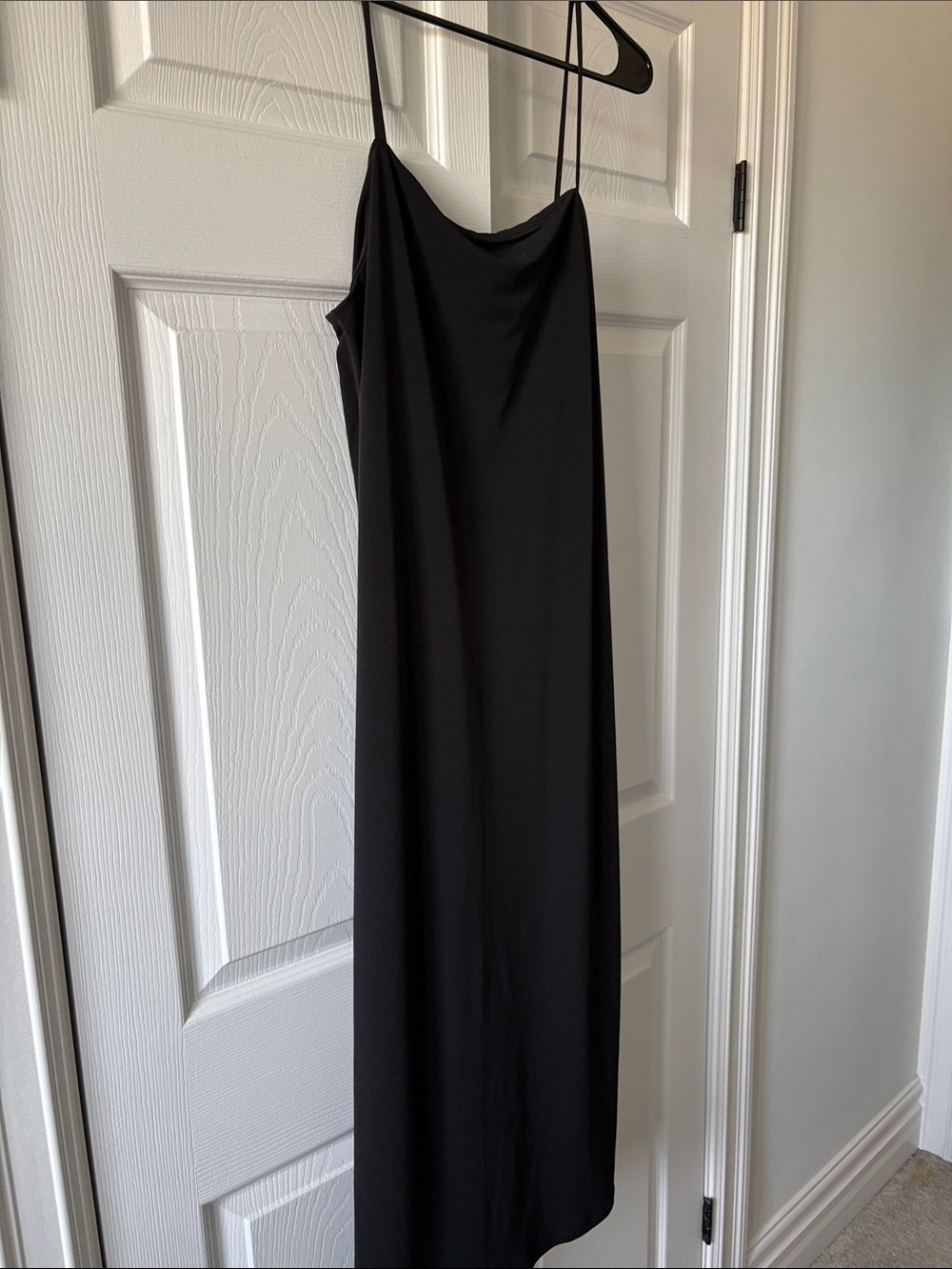 Zara Black Maxi Slip Dress with Cowl Neck